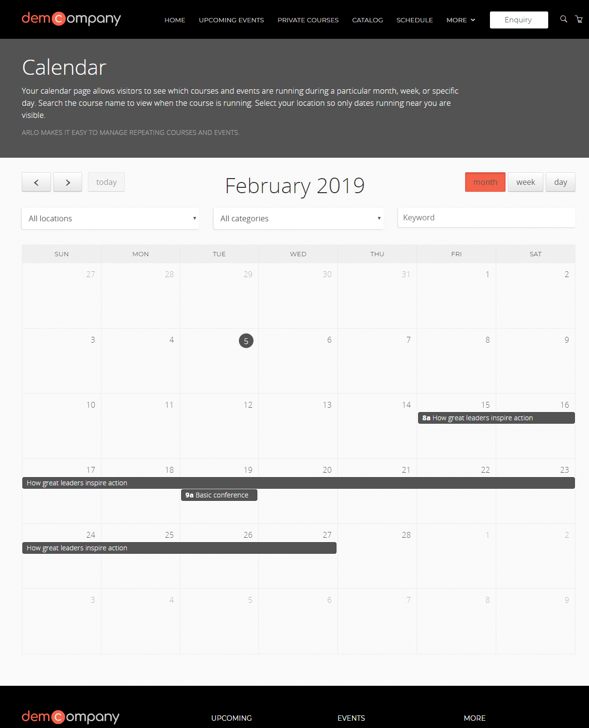 List - Calendar