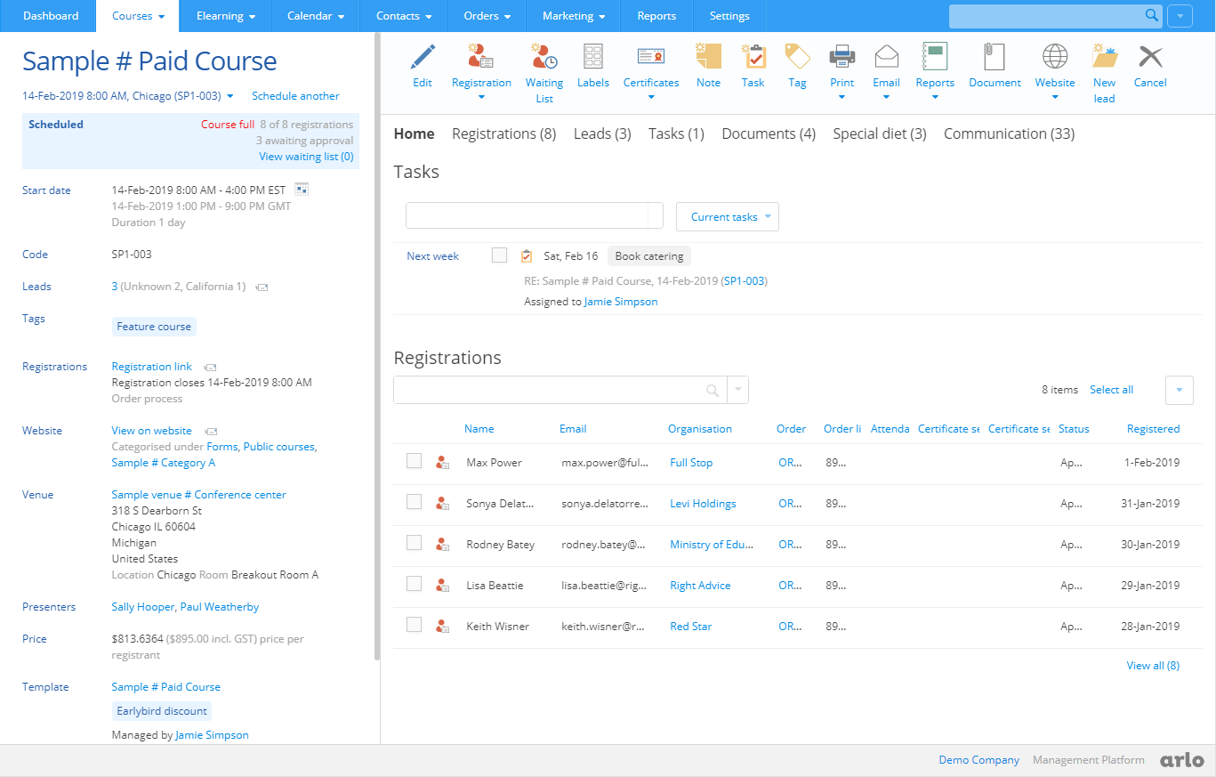 Arlo's course management user interface makes managing your course from anywhere, simple.