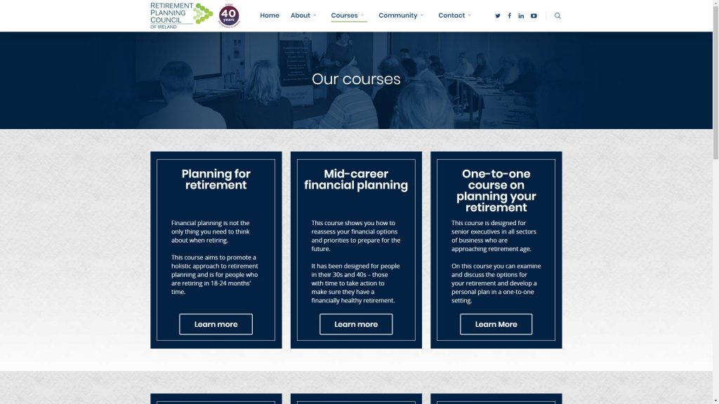 Retirement Planning Council of Ireland Courses Page