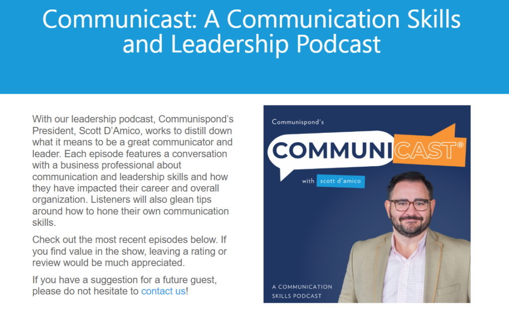 Image of Communicast podcast overview.
