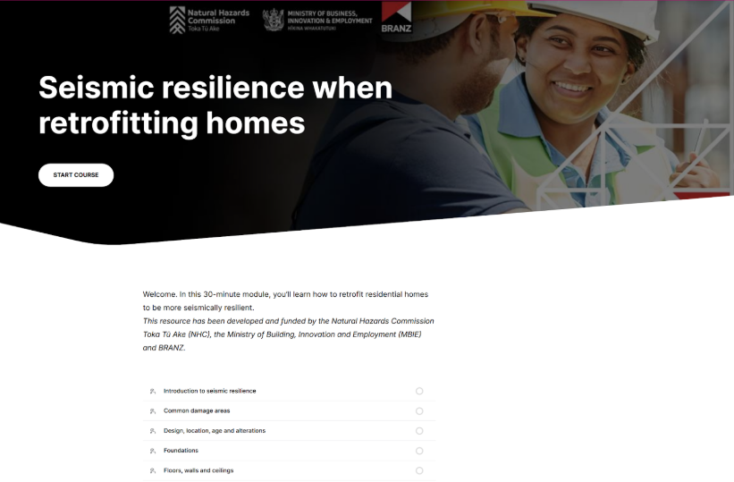 BRANZ building and training courses NZ